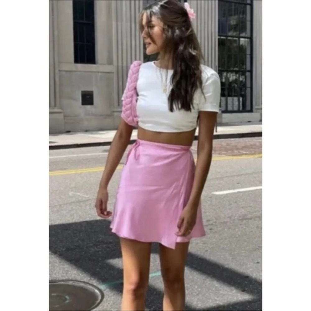 NWT Zara Satin Effect Wrap Skirt